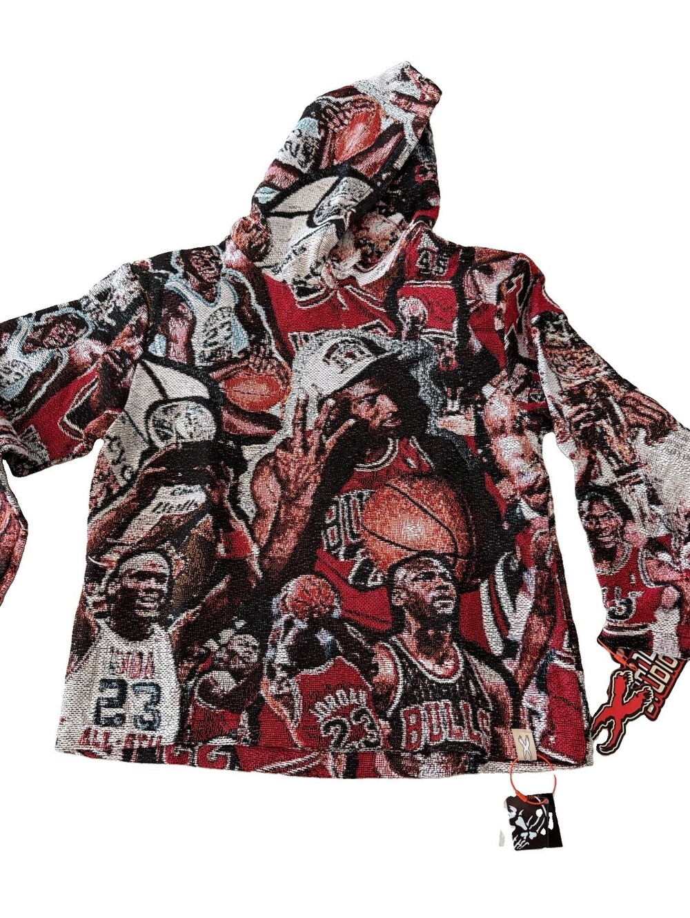 Brand X Studios Michael Jordan 3 Tapestry Pullover Hoodie Size M NWT